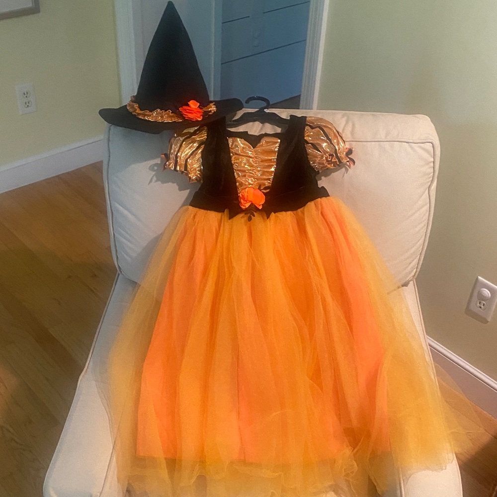 Orange and Black Witch Costume size 4T-5T